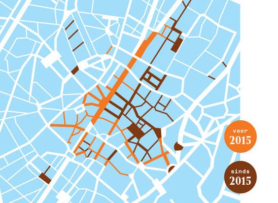 De centrale voetgangerszone in de stad Brussel